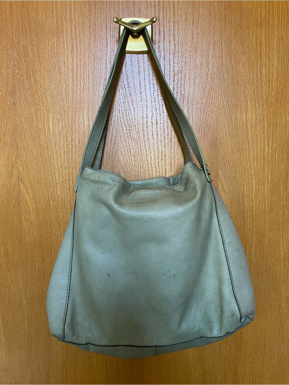 American Leather Co. Pale Green Leather Hobo Bag